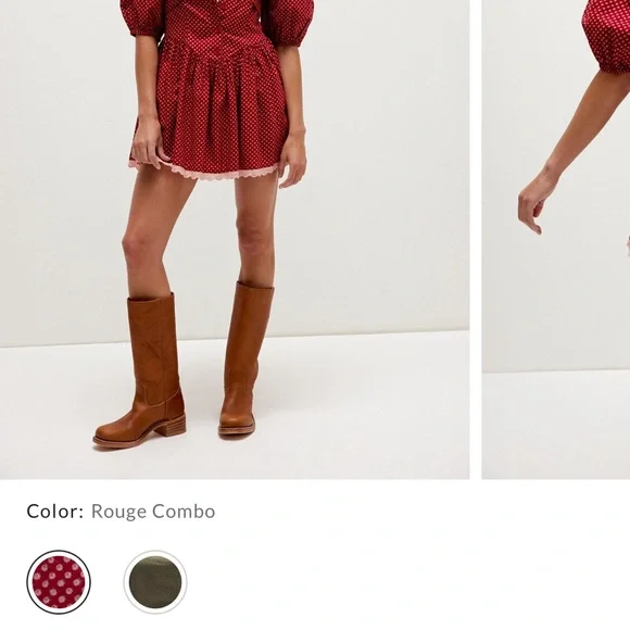 Free People Cream and Blue Floral Mini Dress - Picture 2 of 5